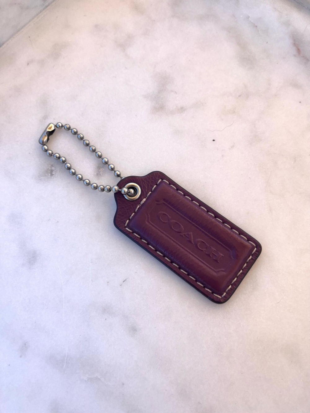 COACH Vintage Leather Hang Tag, Purple - Picture 2 of 3
